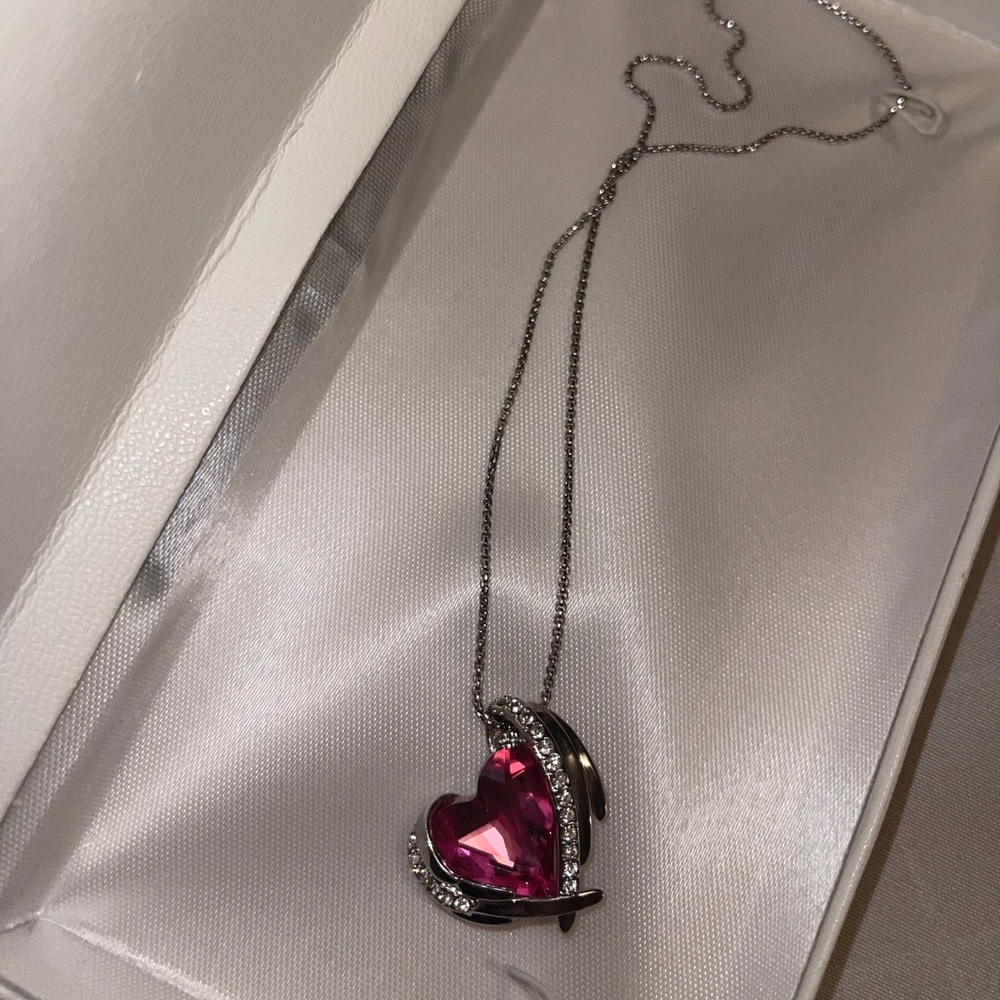 Zales pink sterling silver necklace!